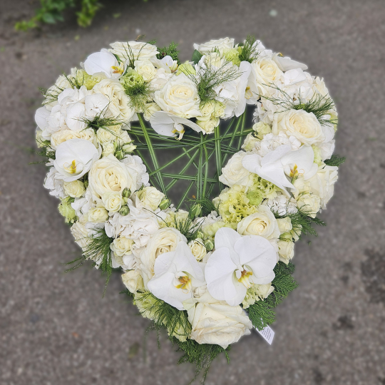 Coeur de deuil blanc