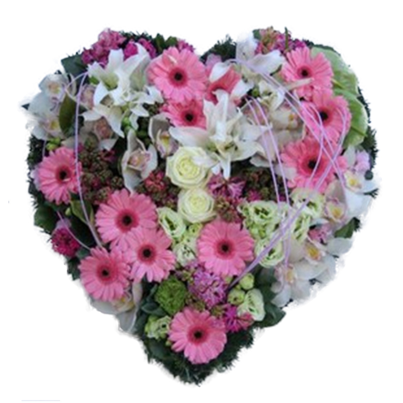Coeur végétatif deuil rose blanc Coeur végétatif deuil rose blanc
